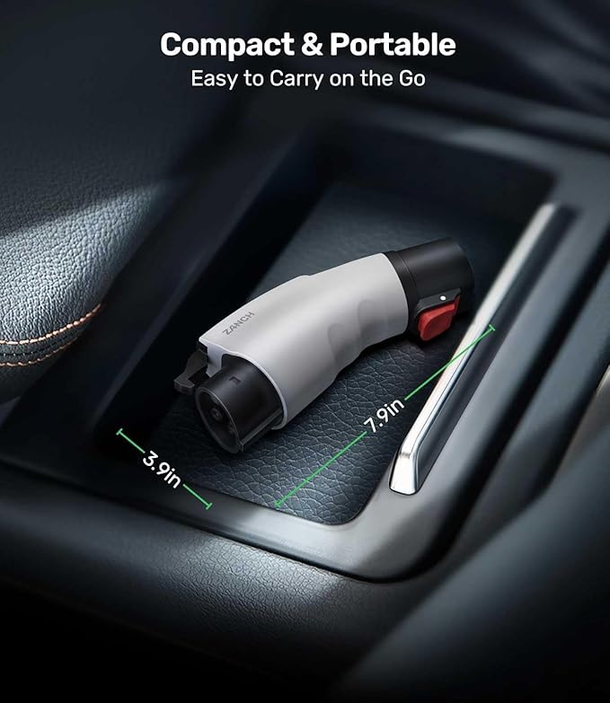 Zanch Tesla to J1772 Adapter, Military-Grade Quality, 60A 250V AC for J1772/CCS1 EVs, Compatible with Tesla Level 2 Wall Connector, Mobile Connector & Destination Charging Station - White