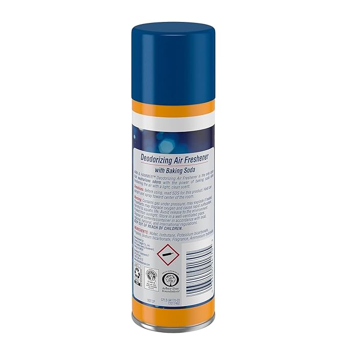Arm & Hammer 3320094170CT Baking Soda Air Freshener, Aerosol, Light Fresh, 7 oz