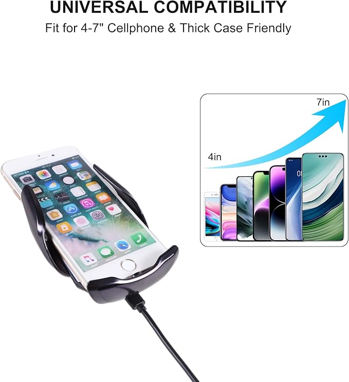 Phone Holder Compatible with Cadillac Escalade 2021-2025,360° Rotation Adjustable Center Console Navigation Screen Cell Phone Holder Fit for Most Smartphones (D)