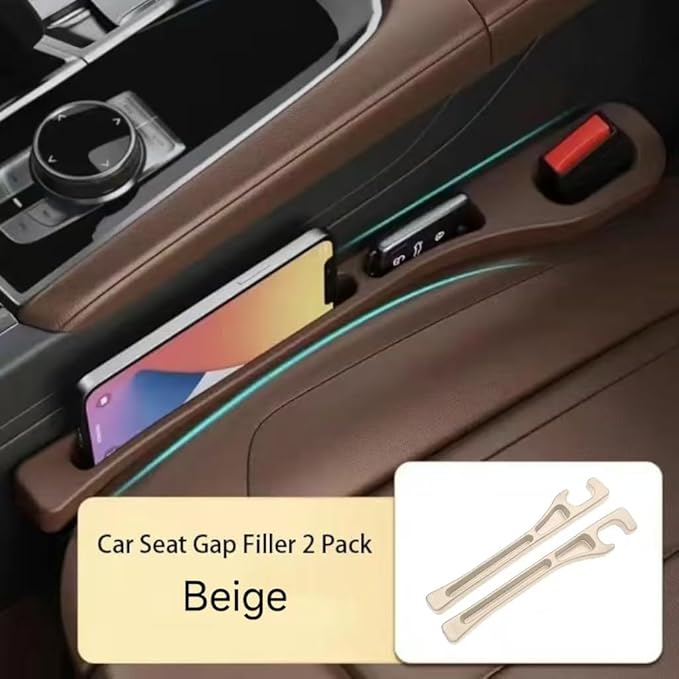 Car Seat Gap Filler Organizer - No Drop Seat Guard, Side Gap Filler for Car, SUV, and Trucks, 2 Pack, Black - Prevents Items from Falling, Extra Storage Space, Easy to Install, Durable & Eco-Friendly