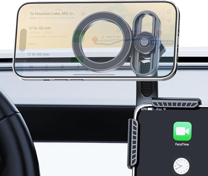 Tesla Phone Mount for Model 3 Model Y - [Upgraded Strongest Magnet] for Magsafe Car Phone Holder, Foldable Design, Universal Fit for iPhone & Android, Secure Tesla Accessories