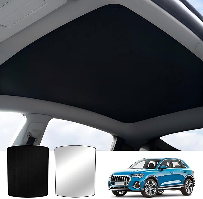 Glass Roof Sun Shade Compatible with Audi Q5 Accessories 2009-2017, Foldable One-Piece Sunshade Roof, Heat Insulation Sun UV Protection Car Sunroof Sunshade
