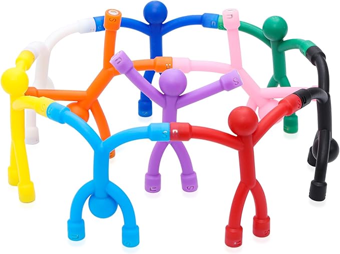 10Pcs Magnetic Travel Toys, Magnets Men for Kids, Cute Magnetic People Airplane Car Toddler Travel Essential, Fridge Magnets Sensory Fidget Toys for Adults Kids