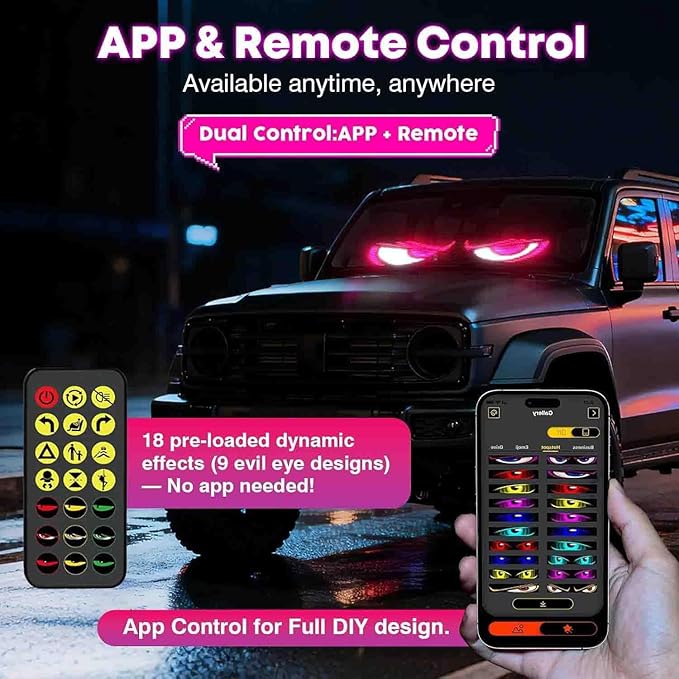 5800 Lux High-Brightness Multi-Panel Sync LED Display (23.4"x4.73") – 3X Brighter, APP/Remote Programmable Scrolling Text & Animation for Cars, Stores – USB 5V Powered