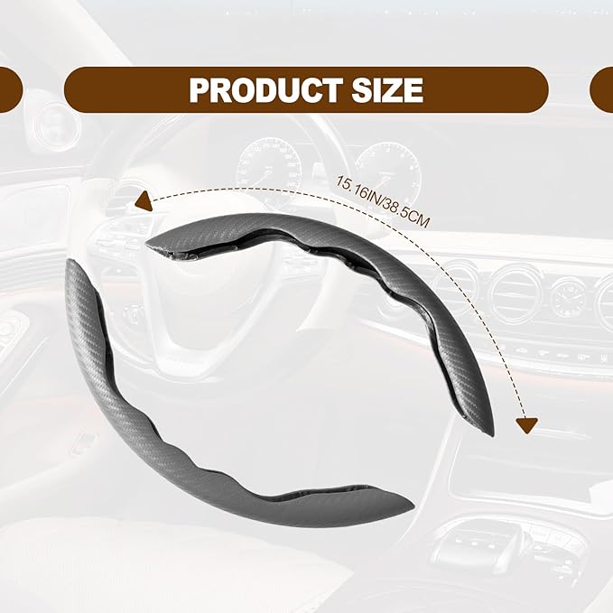 Car Interior Accessories Butterfly Steering Wheel Cover Car Carbon Fiber Anti-Skid Steering Wheel Cover (Gray)