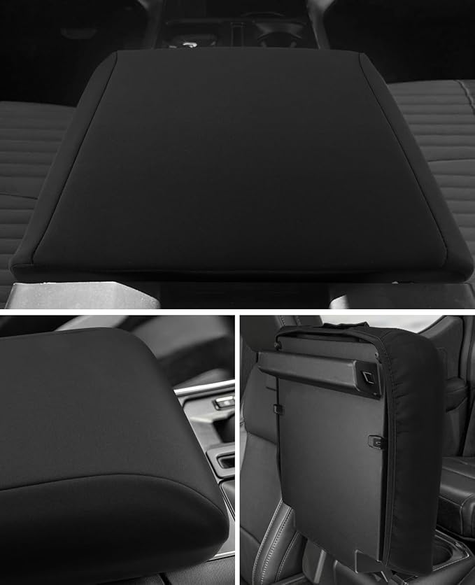 INTGET Center Console Cover for 2025 2026 Ford F150 Accessories Interior 2021 2022 2023 2024 Car Middle Arm Rest Armrest Lid Seat Cover Protector Elbow Cushion Pad (Neoprene, 2021-2026)