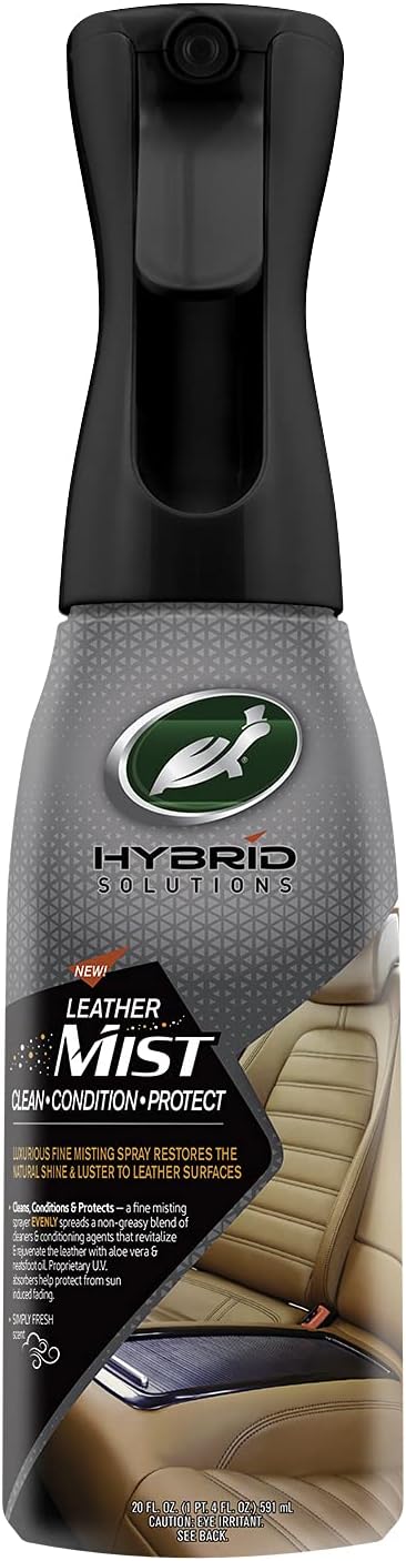 Turtle Wax 53483 Hybrid Solutions Leather Cleaner and Conditioner Misting Spray, For Use on Car Seats, Interiors, Sealed Leather Furniture, Vinyl, and More, UV Protection, 20 oz. (Pack of 1)