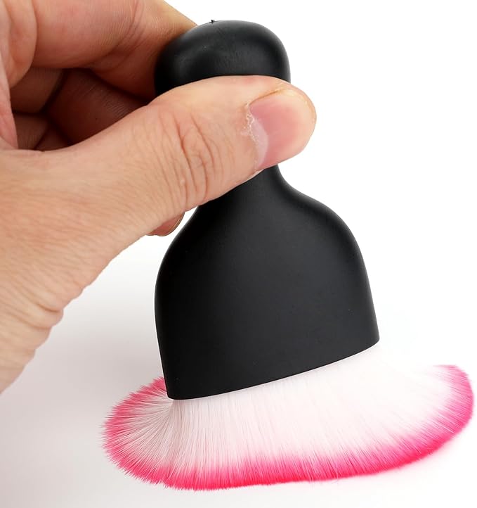 Car Detailing Brush, Soft Bristle Cleaning Brush, Scratch-Free Auto Duster Tool for Dashboard, Air Vents, Leather & Interior Cleaning (Black&Rose)