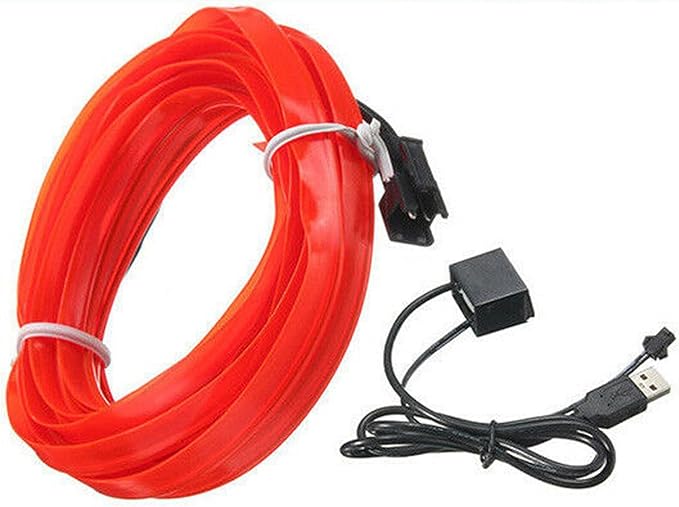 Riloer El Wire Lights for Car, Interior Neon Lights Strip Car LED Strip Light Interior for Car Garden Party Decoration, Car Ambient Lighting Kits, 3m/9.8ft Blue LED