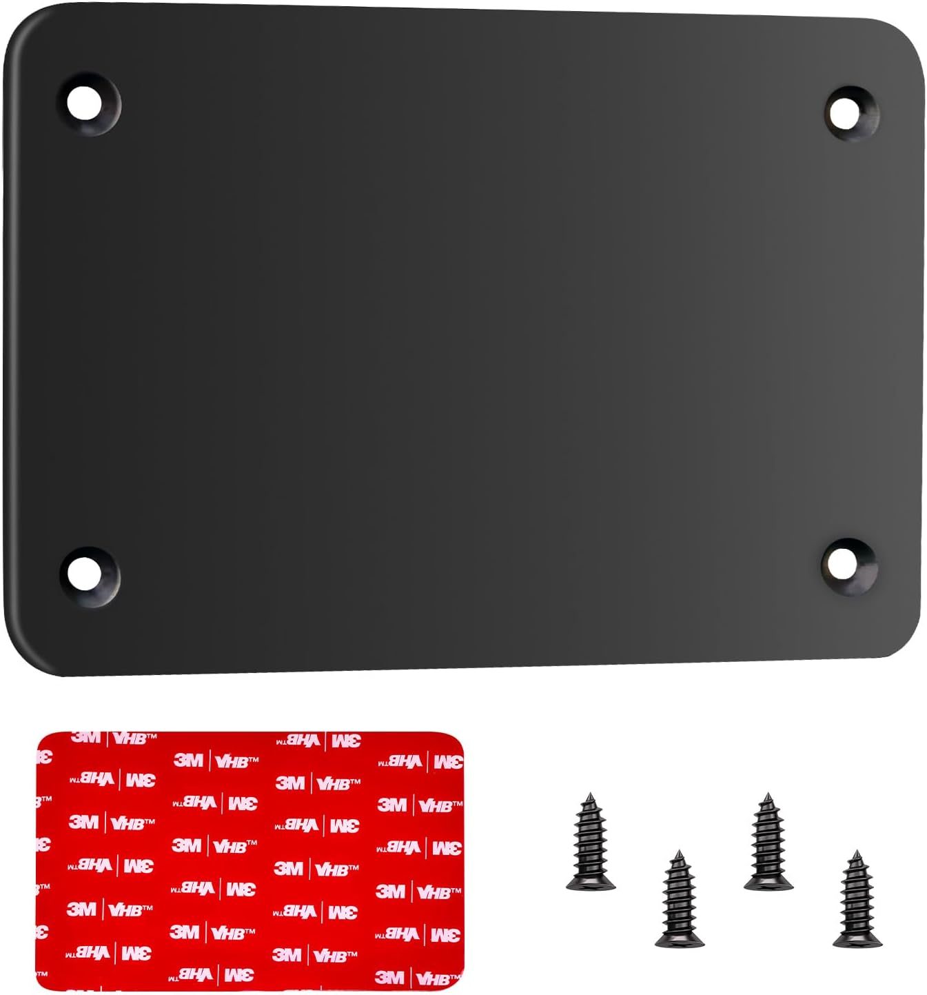 Metal Mounting Plate for Magnetic Wireless Backup Camera, 4.6"x3.1" Metal Base with 2mm Edge, Screw & Double-Sided Adhesive Installation – Compatible with RVs, Trucks, Trailers