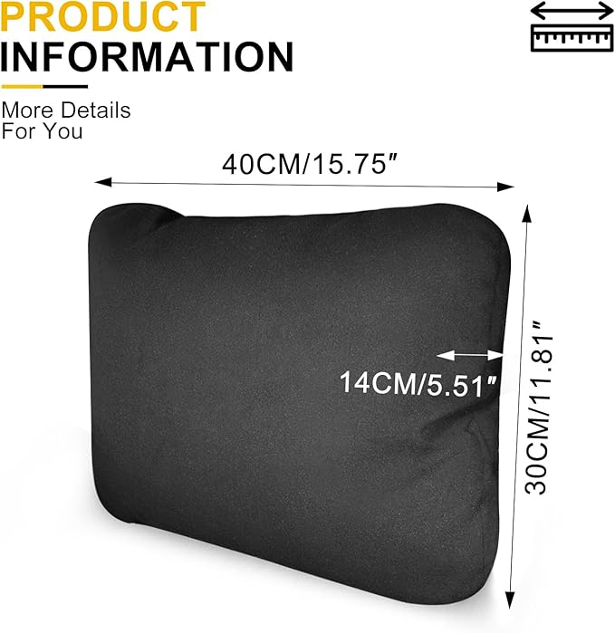 Graphene Lumbar Support Pillow for Car Driving Seat Relax Soft Lower Back Support Cushion for Sofa & Gaming Chair, Comfortable Couch Cushion with Machine Washable Cover(Black 2-Pack)