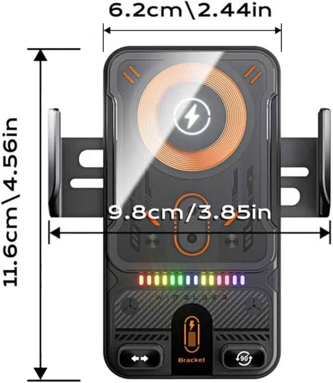2026 New Cool Car Wireless Fast Charging Holder - Drive Smarter, Charge Faster,15w Universal, Smart Car Holder 360° Rotation, Smart Sensor Open, Switch Between Horizontal Vertical (Black)
