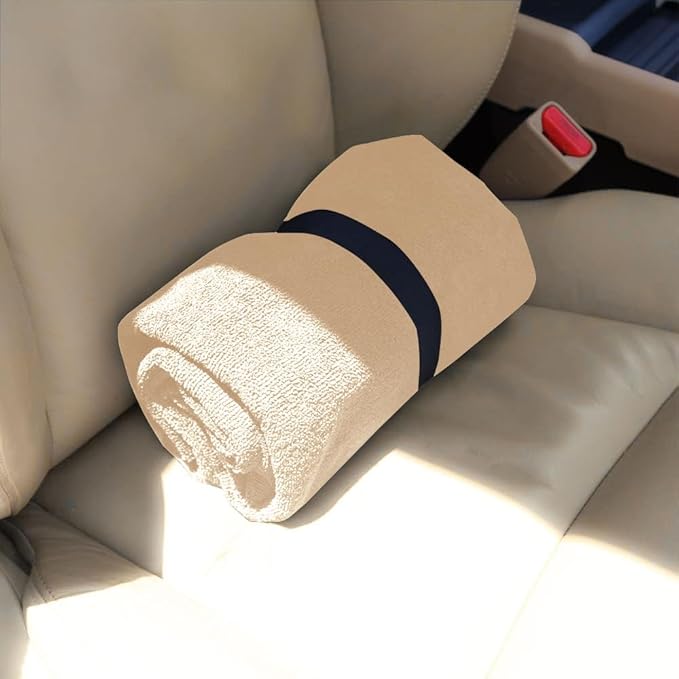 Car Seat Covers 1 Pack Beige Waterproof Towel Car Seat Cover Universal Fit for Most Trucks SUV Fitness Athletes Pets Gym and Water Sport