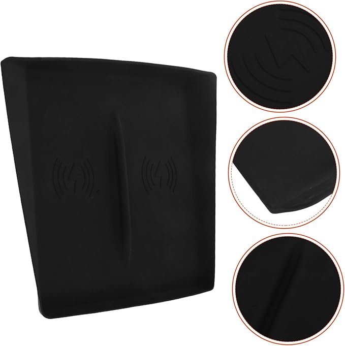 Alipis Anti-Skid Silicone Cordless Charging Mat for Center Console Wireless Charging Pad for Vehicle Interior Fits Model Non-Slip Dashboard Accessory Protection