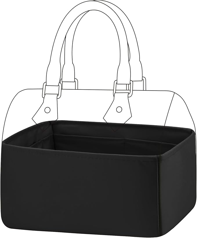 DGAZ Silk Purse Organizer Insert Fits LV Speedy 16/20/25/30/35/40/45 bags，Silky Smooth Bag Organizer，Luxury Handbag & Tote Shaper(Black,SP40)