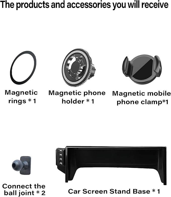 Magnetic Car Phone Mount for Toyota RAV4 2022 Accessories, for MagSafe Strong Magnets Cell Phone Holder 9-Inch Touch Screen Cradles, with Portable Phone Gripper 360° Rotation