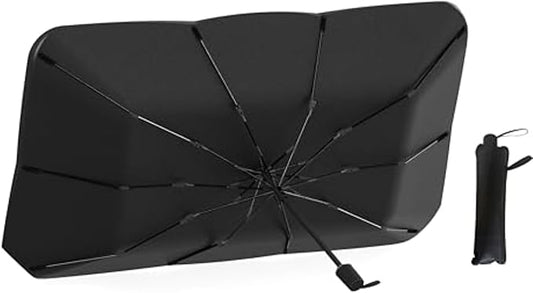 EcoNour Car Umbrella Windshield Sun Shade | Universal Fit Foldable Car & Truck Sun Shade | Double Layer Windshield Cover for SUV, Sedan & Truck | Sun Shade Cover for Front Baby Window Shades - 57"x30"