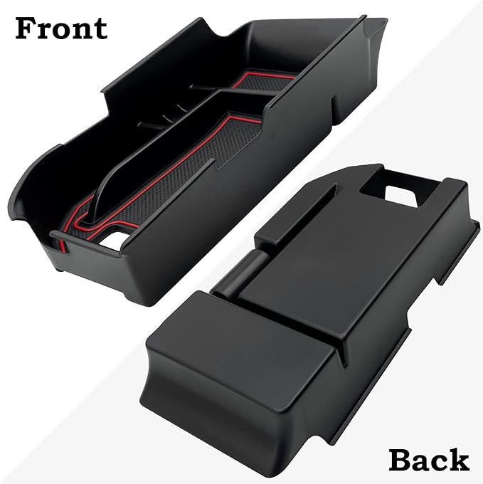 Compatible with Camry XLE/XSE 2018-2023 Center Console Organizer Tray Accessories, Fit Dual USB Ports (Red)