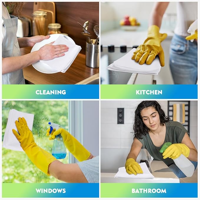 HOMEXCEL White Microfiber Cleaning Cloth 20 Pack 11.5 x 11.5 inch Microfiber Towels for Cars Ultra Absorbent Car Washing Cloth Lint Free Streak Free Cleaning Rags for Car, Kitchen Window