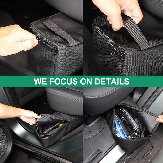 Under Seat Organizer for Hummer EV Accessories Backseat Rear Hidden Under Seat Storage Bags Portable Waterproof Foldable Storage Tool with Handle for Hummer EV SUV Pickup 2024 2025 2026 (A/2Packs)