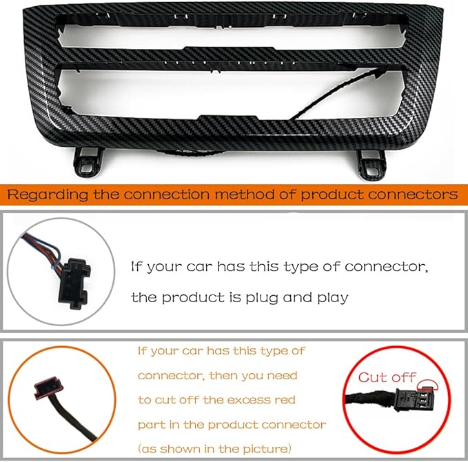 Car Inner Air Condition A/C Panel LED Lighting Ambient Light Trim Accessories For BMW 3 4 Series 3GT F30 F36 M3 M4 Center Control Two-color Atmosphere Lamp Panel Replacement Cover (Carbon fiber color)