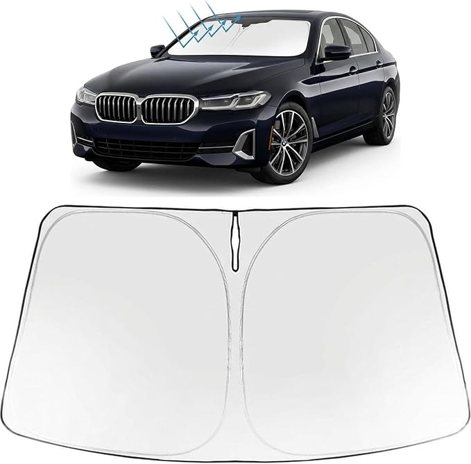 Proadsy Windshield Sun Shade for BMW 5-Series 2024-2026 Foldable Front Sunshade Protector Sun Visor Blocks UV Rays Keep Car Cooler Accessories
