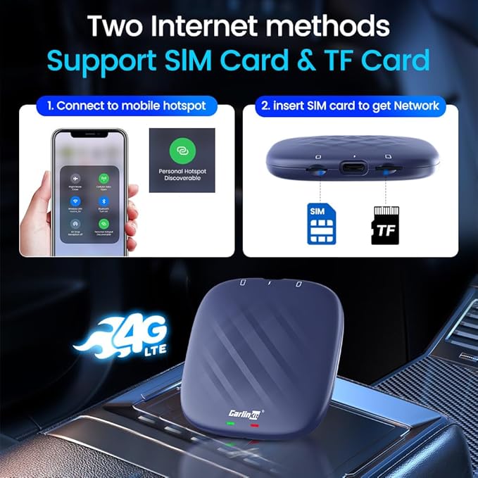 Carlinkit Tbox Plus Android 13.0 CarPlay Box for Wired CarPlay Ai Box Adapter, 8GB+128GB,8-Core,for Netflix,for YouTube,for Hulu,Online Upgrade