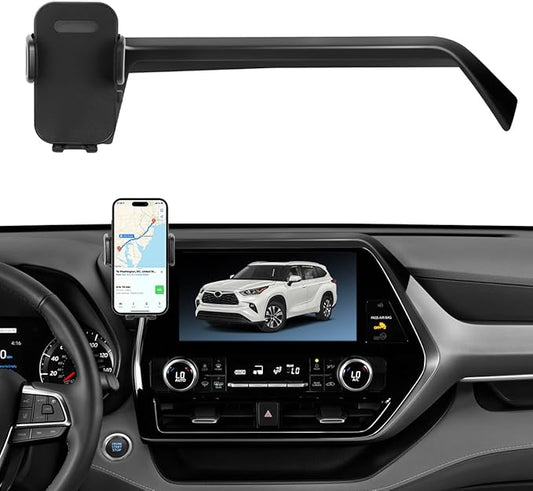 Car Phone Holder Fit for Toyota Highlander 2020-2025 L LE XLE XSE Accessories (Only fit for 8-Inch Screen), Cell Phone Mount Hands-Free 360° Rotation Automobile Cradles