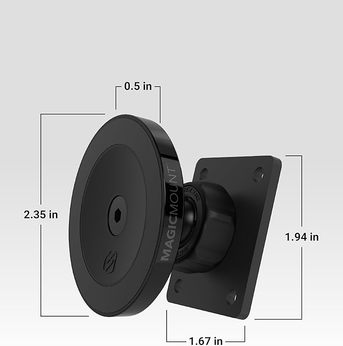 Scosche Heavy Duty MagSafe Mount/Tablet Holder for Car, Magnetic Cell Phone Stand with Extra Strong Magnets and AMPS Mounting Plate for ProClip Vehicle Specific Mount Bases