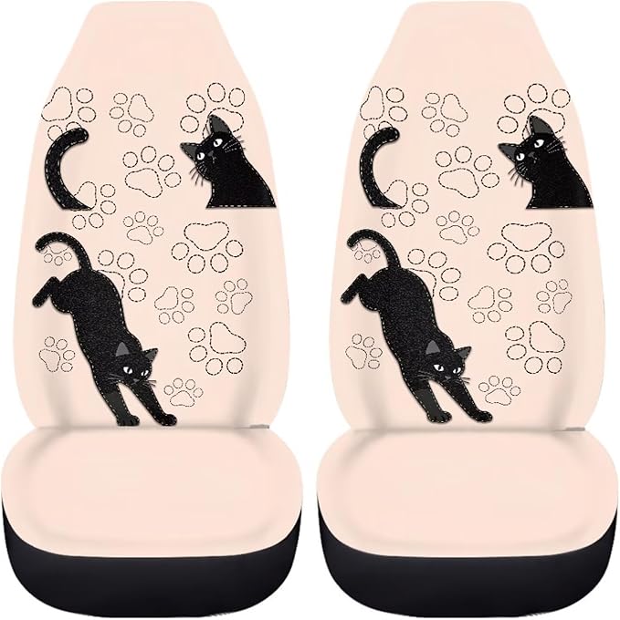 BIGCARJOB Cat Paws Car Seat Covers Set Universal Car Interior Seat Rugs 2 Pcs Auto Front Seat Protector Set for Women Car Accessories Set