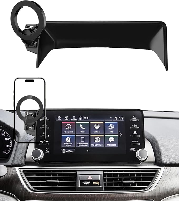 PZK Car Phone Mount for Honda Accord 2018-2022 Sport SE/EX/EX-L/Touring/LX Accessories 10th Gen Accord for 8-inch Screen 360° Rotation Compatible with MagSafe Phone Holder with Stroage Box