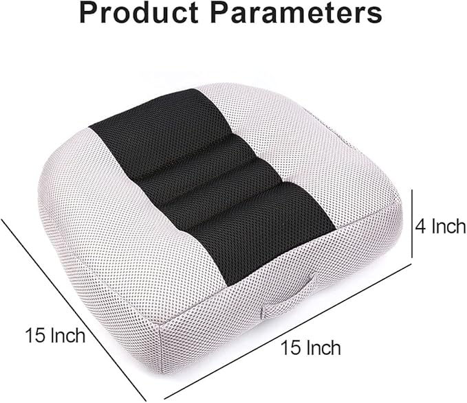 Srutirbo Car Booster Seat Cushion Heightening Height Boost Mat, Breathable Mesh Portable Car Seat Pad Angle Lift Seat for Car, Office,Home (Gray)