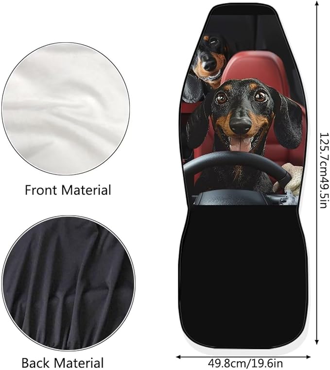 Dachshund Driver Car Seat Cover Front Seats Only,Lightweight Driver Seat Cover All Season Bucket Seat Covers for Cars Trucks and SUVs