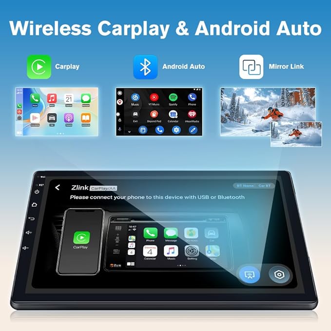 Junsun 5G WiFi Car Stereo for Dodge Ram 1500 2500 3500 2013-2019, Wireless CarPlay/Android Auto,9" HD IPS Display Support Cargo Rearview GPS DSP RDS BT AM/FM Auto AC 2GB+32GB ROM