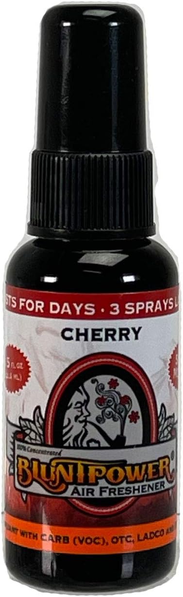 BluntPower (Cherry, 3 Pack) Concentrated Air Freshener - Premium Oil Based Air Freshener Spray For Home and Car - Long-Lasting Bathroom Spray, Car Freshener, & Odor Eliminator Spray