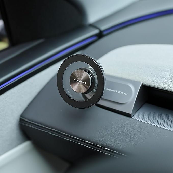 Phone Mount for Tesla Model Y Juniper 2025-2026, Magnetic Phone Holder for Tesla Model 3 Highland 2024-2026, Hide Design Easy to Install, Suitable for iPhone & All Phones with Magnetic Sheet