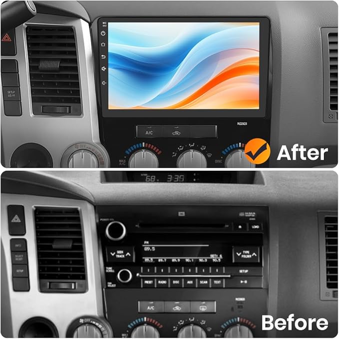 Car Radio Stereo for Toyota Tundra 2007-2013 Toyota Sequoia 2008-2018 10.1 Inch Touch Screen 4G RAM 64G ROM with Wireless Carplay&Android Auto SWC GPS Navigation Bluetooth Backup Camera