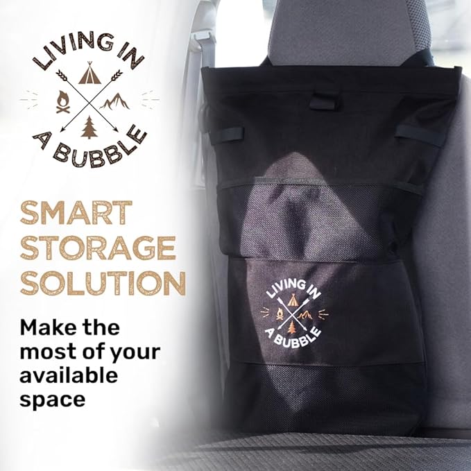 Living in a Bubble Wet Dry Laundry Bag – Portable Waterproof Laundry Hamper for RV, Campervan & Travel – Foldable Clothes Organizer with Separate Wet & Dry Compartments