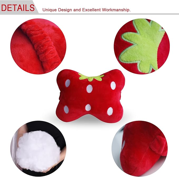 Sexysamba Car Headrest Pillow,Cartoon Neck Pillow for Car,Comfortable Soft Car Seat Pillow for Driving,Head Rest Cushion,Cute Neck Pillow for Travelling and Home 2Pcs (Red)