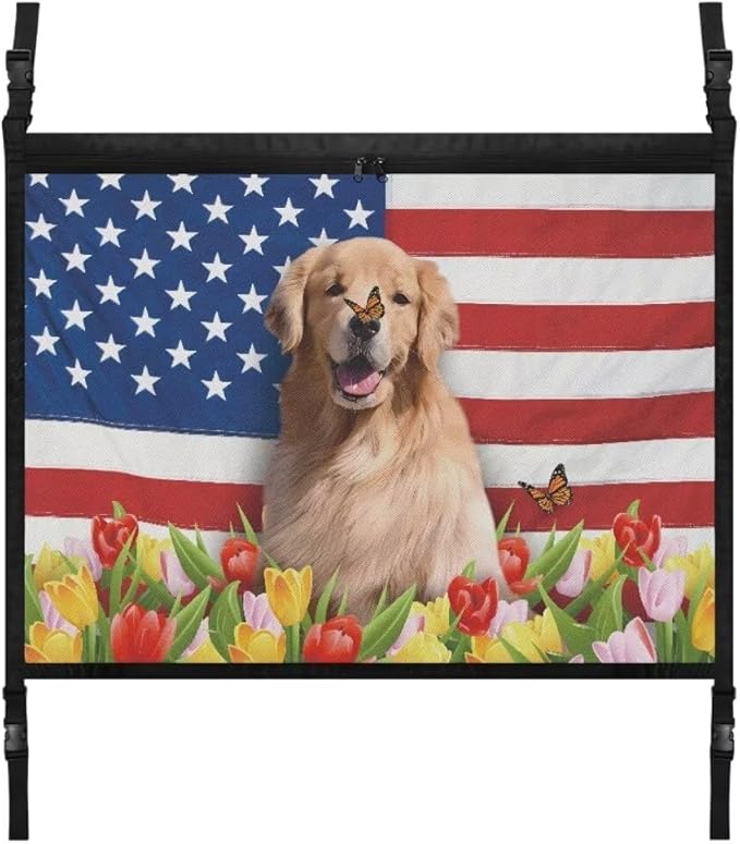 Puppy USA Flag Car Storage Bag Organizer Car Organizer for Car Seat Multi-Purpose Car Bag Storage Box Organizer Pouch Pocket Storage for Small Items