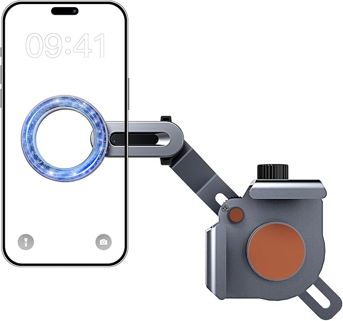 MagSafe Tesla Phone Mount for Model 3/Y/S/X/Cybertruck - Magnetic Car Phone Holder with N52 Strong Magnet 360°Rotatable Alloy Stand Silicone Pad Screen Safe & Universal Fit Sunshine Orange