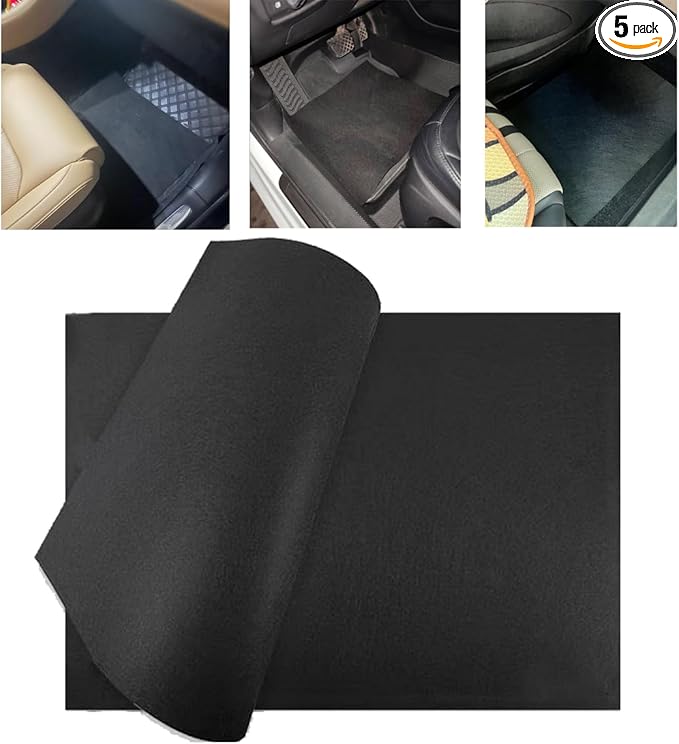 5 Pack Disposable Car Floor Mats Cover Felt Automotive Floor Mat Foot Rest Pads Protector for Car Detailing Wash All-Season Floor Mats Universal Trim to Fit SUV Van Truck RV Floor Carpet