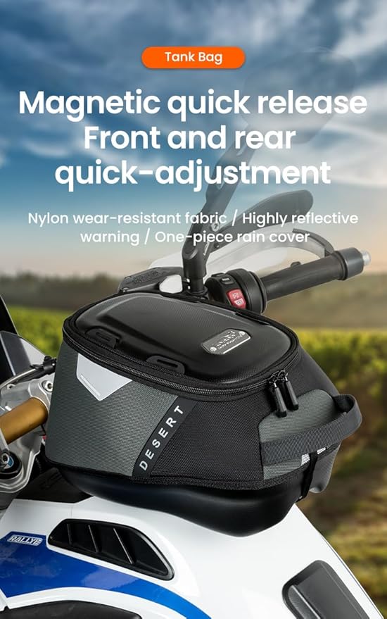 Loboo Motorcycle Tank Bag Expandable Motorcycle Bag, Magnetic Suction Quick Release ，Compatible With CFMOTO 400GT 450SR 450NK 650 GT 700CL-X 800MT 800NK