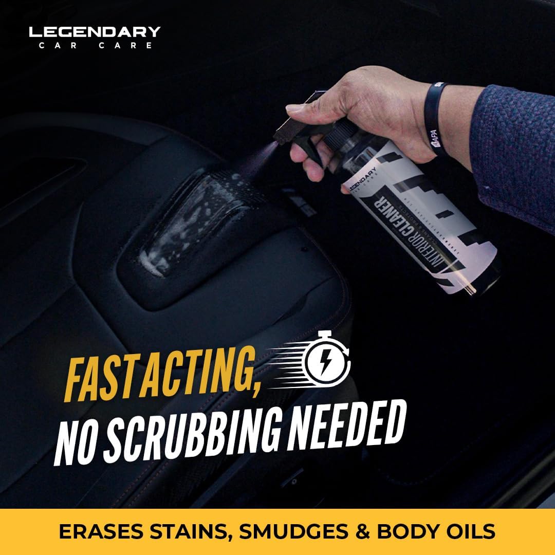 Legendary Interior Cleaner 16oz (2Pack) - All Purpose Interior Detailer & Carpet Cleaner for Cars - Safe on Leather, Plastic, Vinyl, Upholstery & Dashboard - UV Protectant - Tough on Stains & Dirt