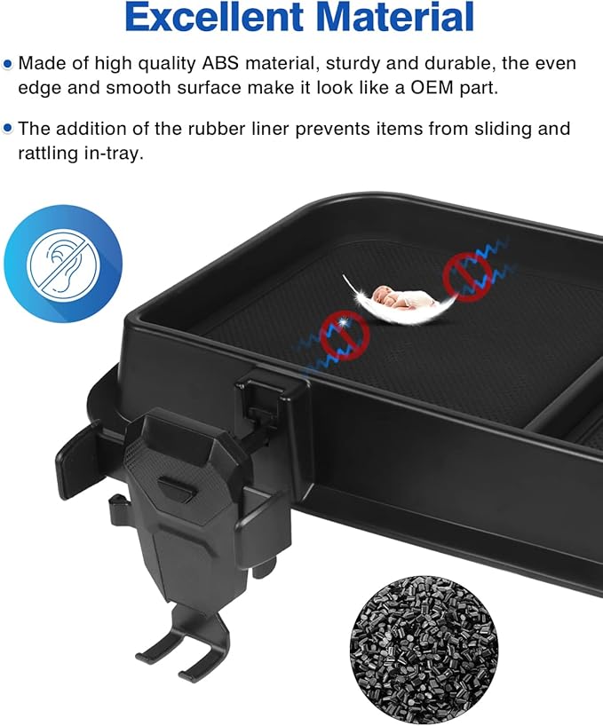 Autorder Phone Holder Mount for Jeep Grand Cherokee 2022 2023 2024 2025/Grand Cherokee L 2021 2022 2023 Center Console Dashboard Organizer with Phone Stand with Anti-Slip Mat