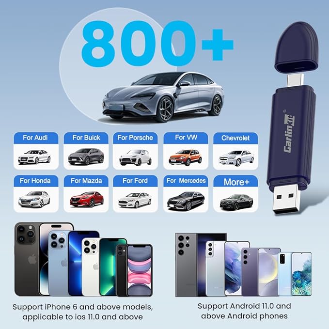 Carlinkit 5.0 SE Pro Wireless Android Auto & CarPlay Adapter,Convert Wired to Wireless for OEM Vehicles (Model Year: 2015 to 2026) Compatible with Wired CarPlay & Android Auto Cars