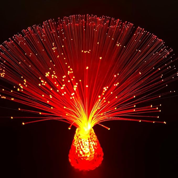 2pcs 14 inch Corded Fiber Optic Mood Novelty Lamps Lighting Lite with Color-Changing Crystals Base (2)