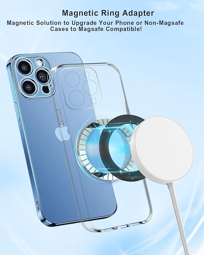Magnetic Adapter Rings 2PCS Compatible for Magsafe,for Kindle Pop Socket Magnetic,for Magsafe Accessories & Wireless Charging for iPhone 17/Air/16/15/14/13 Mini Plus Pro Max/Pixel 8/ S24 Ultra/ S23