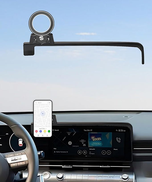 Car Phone Holder for Hyundai Kona/EV/Kona Electric 2024 2025 2026 Accessories Apply to 12.3 Inch Touch Screen Fixed Clip Magnetic Cell Phone Mount Hands-Free 360° Rotation