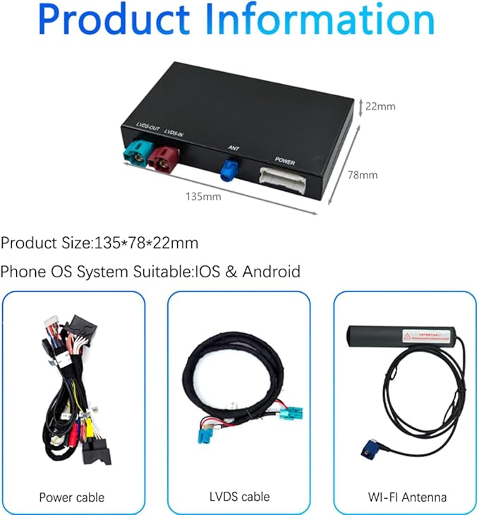 Wireless CarPlay/Android Auto Adapter for BMW NBT 3/4/5/6/7 Series X1/X3/X4/X5/X6 (2012-2016), Carplay Retrofit Decoder Module, Supports OEM Controls, Airplay Mirror Link, Navigation, Reverse Camera